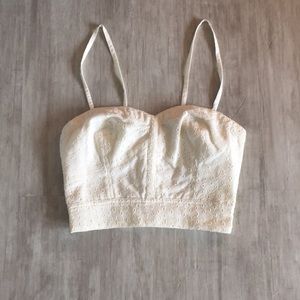 Lace eyelet crop top